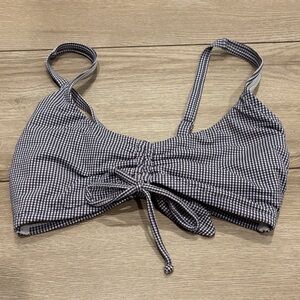 Kona Sol Black and White Gingham Bikini Top
